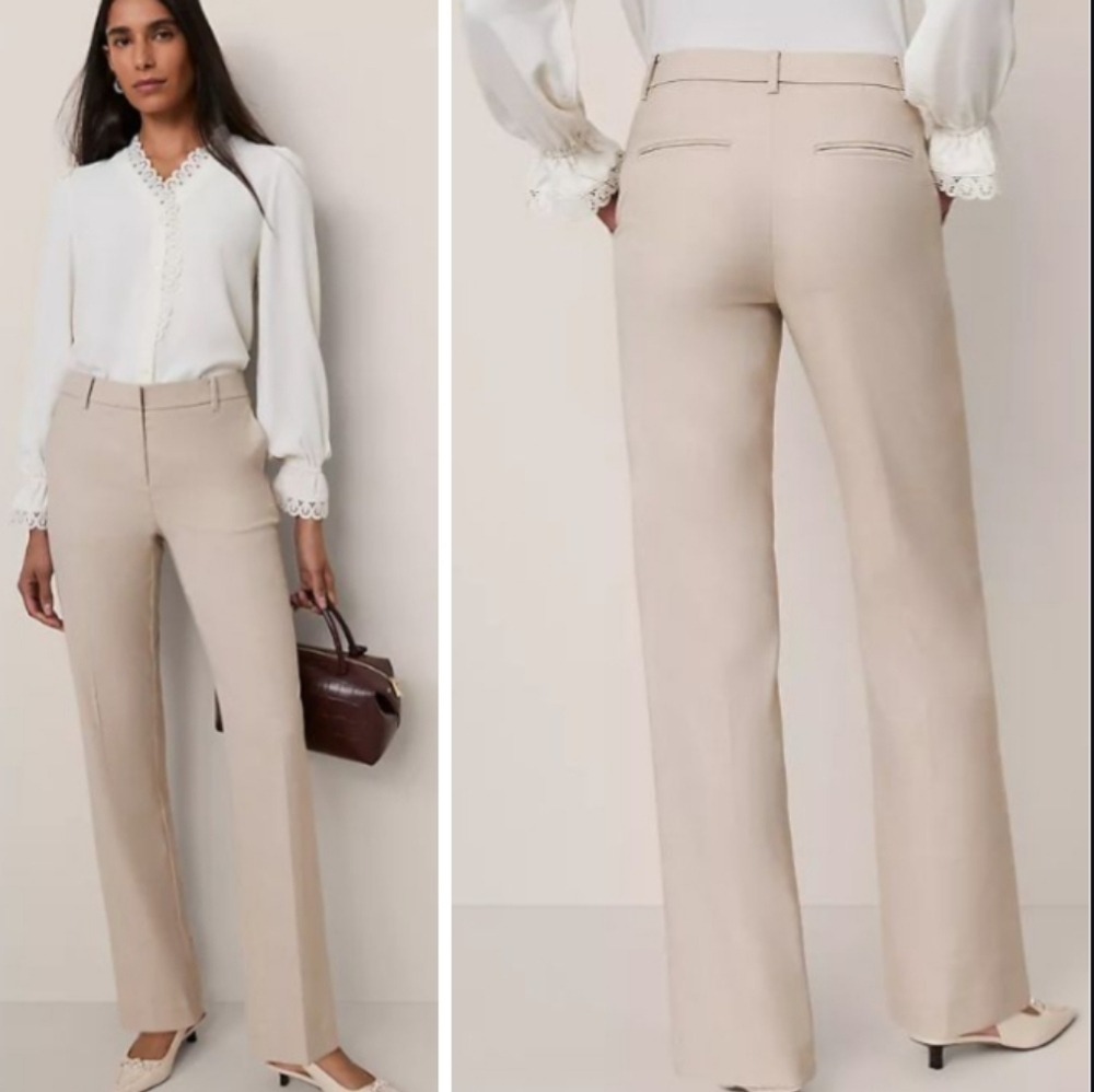 Ann Taylor Sophia Curvy Fit Crosshatch Trouser - Picture 5 of 12